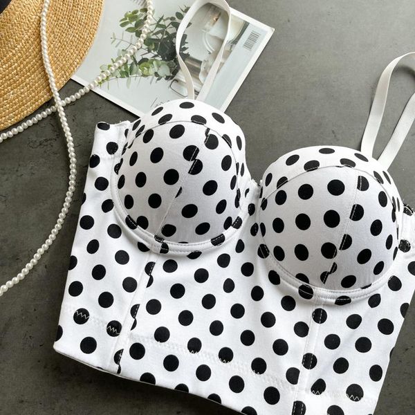 women's tanks & camis 2021 female fashion camisole retro polka dot printing cropped bustier gathered bra night club party tank y476, White
women's tanks & camis 2021 female fashion camisole retro polka dot printing cropped bustier gathered bra night club party tank y476, White
