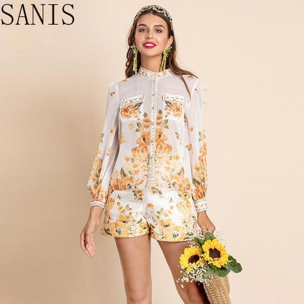 sanis 2021 summer fashion floral print shorts set women long sleeve casual blouse and jacquard 2 pieces suit women's tracksuits, Gray
sanis 2021 summer fashion floral print shorts set women long sleeve casual blouse and jacquard 2 pieces suit women's tracksuits, Gray