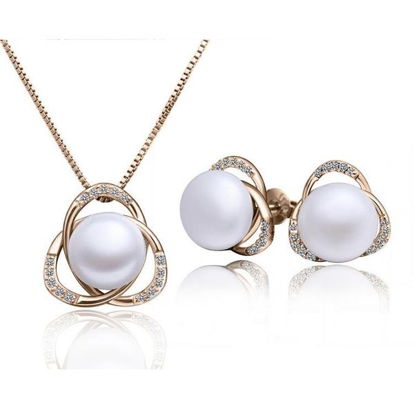 earrings & necklace rose gold plated fashion jewelry sets flower pearl women gift, Silver
earrings & necklace rose gold plated fashion jewelry sets flower pearl women gift, Silver