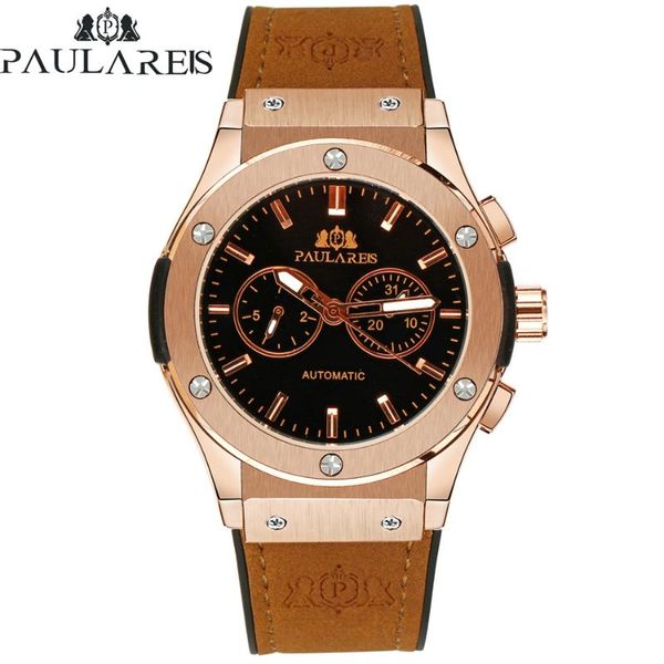 wristwatches men automatic self wind mechanical rose gold silver black case brown leather rubber strap casual sports geneve watch, Slivery;brown
wristwatches men automatic self wind mechanical rose gold silver black case brown leather rubber strap casual sports geneve watch, Slivery;brown