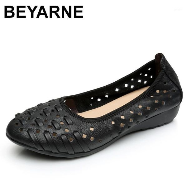 summer women shoes woman fashion genuine leather flat sandals casual comfortable soft women's wedges1, Black