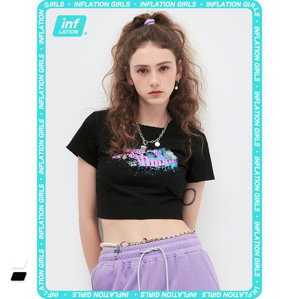 t shirt inf women's clothing | 2021 spring summer line red personalized english print short open navel sleeve, White
t shirt inf women's clothing | 2021 spring summer line red personalized english print short open navel sleeve, White