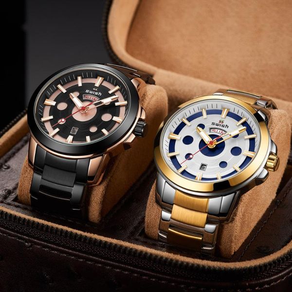 wristwatches horloges mannen 2021 casual brand swish luxury big dial designer quartz male waterproof sports clocks with date, Slivery;brown
wristwatches horloges mannen 2021 casual brand swish luxury big dial designer quartz male waterproof sports clocks with date, Slivery;brown