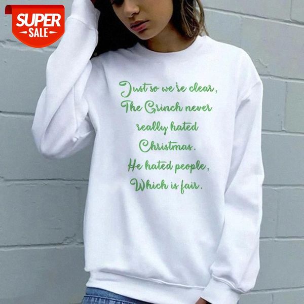 zn38393 ladies the grinch green hair monster round neck sweater christmas gift print long sleeve #sr6w, Black