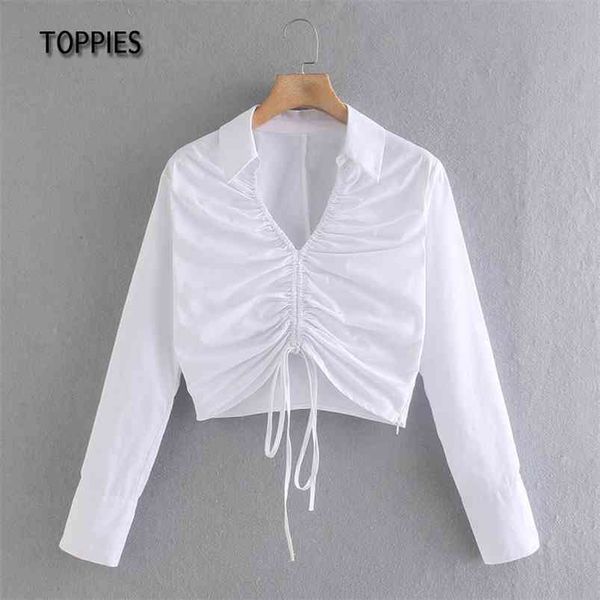 white crop woman long sleeve drawstring pleated blouses vacation beach 210421
white crop woman long sleeve drawstring pleated blouses vacation beach 210421