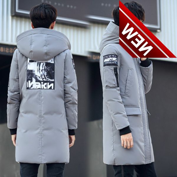 -30 degree men's white duck down jacket coat korean style youth fashion slim thick windbreaker casual long hooded puffer jackets, Black
-30 degree men's white duck down jacket coat korean style youth fashion slim thick windbreaker casual long hooded puffer jackets, Black