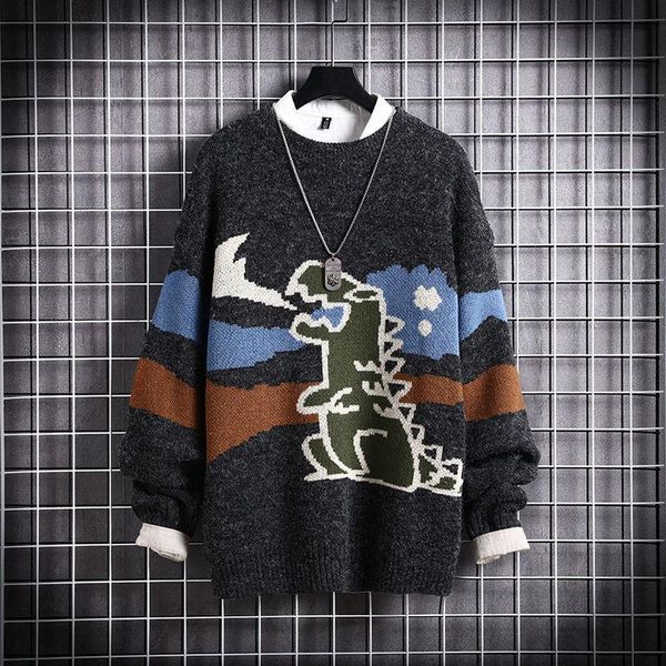 men's sweaters autumn and winter sweater loose lazy wind coat cute cartoon korean thick fashion warm, White;black
men's sweaters autumn and winter sweater loose lazy wind coat cute cartoon korean thick fashion warm, White;black