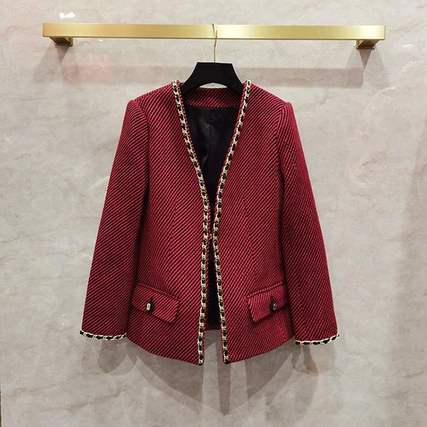 women's jackets european and american net red noble cardigan coat chain trim twill woolen button can customized big size, Black;brown
women's jackets european and american net red noble cardigan coat chain trim twill woolen button can customized big size, Black;brown