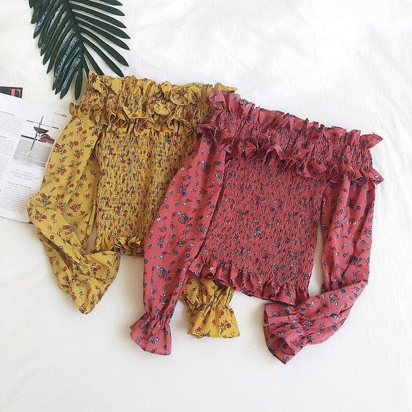 women's blouses & shirts autumn korean sweet style slash neck crop women fashion brand chiffon off shoulder print blouse, White
women's blouses & shirts autumn korean sweet style slash neck crop women fashion brand chiffon off shoulder print blouse, White