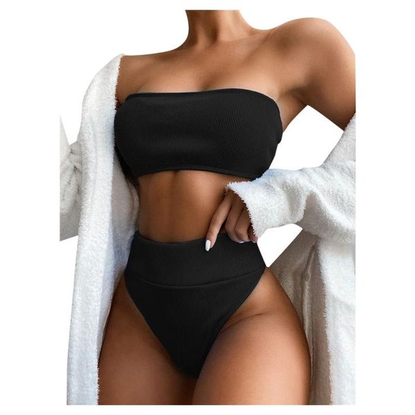women's swimwear 2021 bikini high waist strapless micro women swimsuit padded bathing suit monokin pure color f5, White;black
women's swimwear 2021 bikini high waist strapless micro women swimsuit padded bathing suit monokin pure color f5, White;black