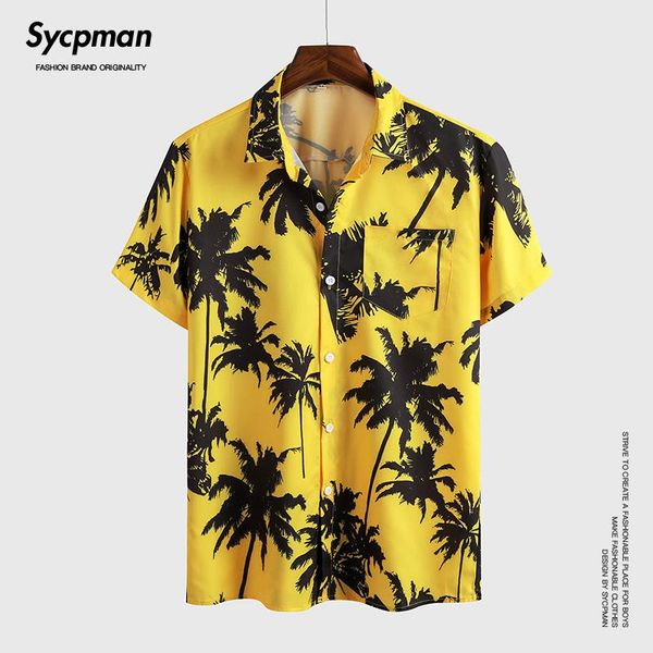 ice summer coconut print men's short sleeve shirt thin and versatile yellow dating trend brand charm personality casual shirts, White;black
ice summer coconut print men's short sleeve shirt thin and versatile yellow dating trend brand charm personality casual shirts, White;black