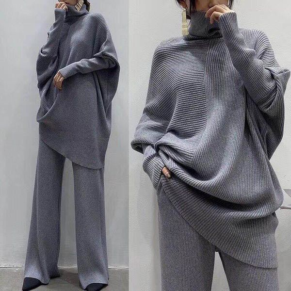 women's two piece pants winter thicken warm women sweater set turtleneck irregular pullovers & wide leg knitted 2021 autumn, White
women's two piece pants winter thicken warm women sweater set turtleneck irregular pullovers & wide leg knitted 2021 autumn, White