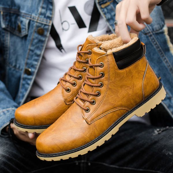 new quality pu men winter leather boots fashion short plush waterproof ankle bootie male high- shoes martins boots promotion, Black
new quality pu men winter leather boots fashion short plush waterproof ankle bootie male high- shoes martins boots promotion, Black