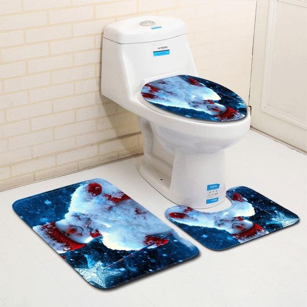 bath mats christmas snowman pattern toilet three-piece set seat mat lid cover non-slip anti slip bathroom products
bath mats christmas snowman pattern toilet three-piece set seat mat lid cover non-slip anti slip bathroom products