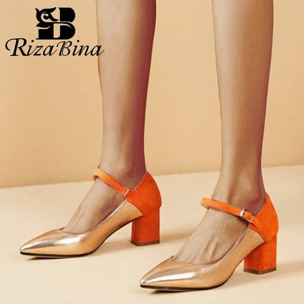 dress shoes rizabina size 33-43 women pumps patchwork mixed color buckle fashion pointed head thick high heels footwear, Black
dress shoes rizabina size 33-43 women pumps patchwork mixed color buckle fashion pointed head thick high heels footwear, Black