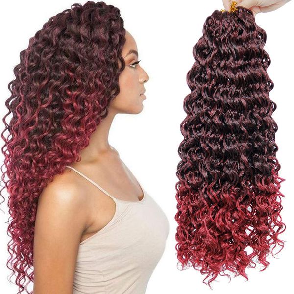 18inches synthetic deep wave twist crochet hair bohemian crochet braids ombre color deep wave braiding hair extensions, Black
18inches synthetic deep wave twist crochet hair bohemian crochet braids ombre color deep wave braiding hair extensions, Black