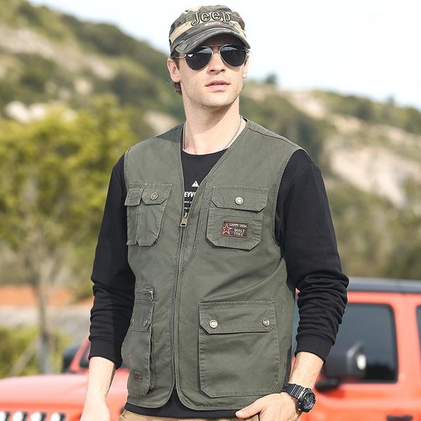 men autumn outwear casual tactical fish cargo vests jacket outfit thick warm multi pocket 5xl men's, Black;white
men autumn outwear casual tactical fish cargo vests jacket outfit thick warm multi pocket 5xl men's, Black;white