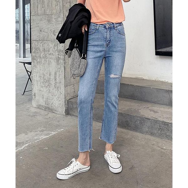 women's jeans for women hole straight pants 2021 elastic cotton casual high-waisted pantalones de mesclilla para mujer, Blue
women's jeans for women hole straight pants 2021 elastic cotton casual high-waisted pantalones de mesclilla para mujer, Blue