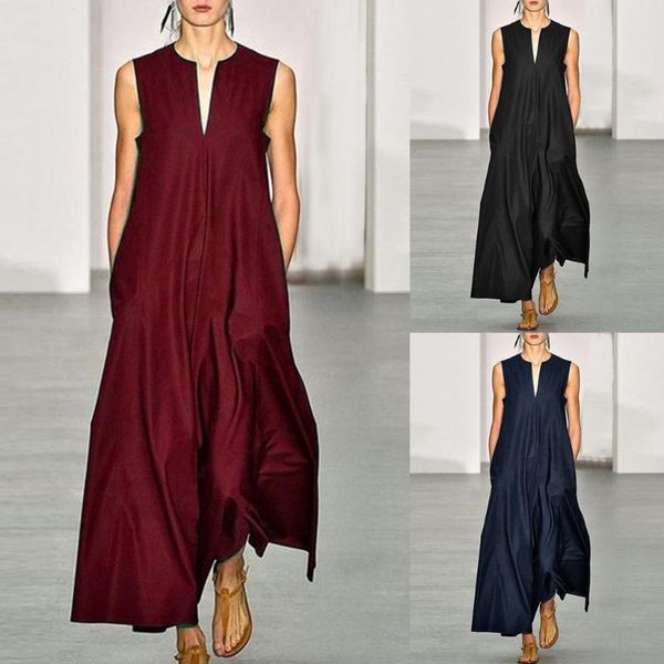 casual dresses 5xl sleeveless long dress 2021 beach women summer lady v neck solid color elegant women's maxi, Black;gray
casual dresses 5xl sleeveless long dress 2021 beach women summer lady v neck solid color elegant women's maxi, Black;gray
