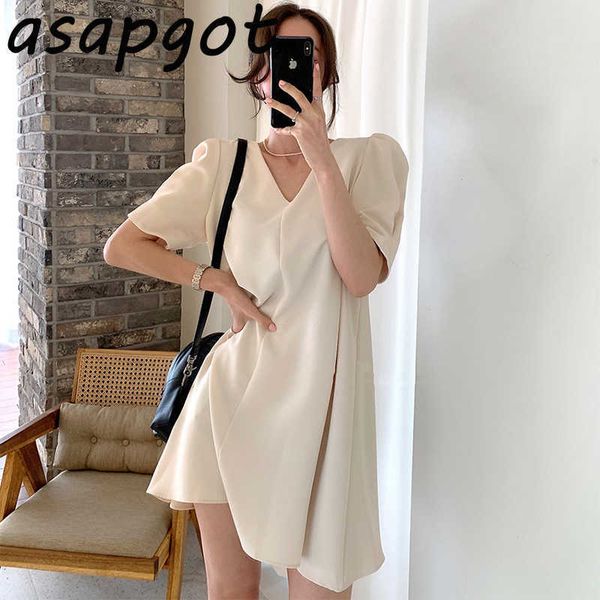 dresses women's clothing chic korean v neck puff short sleeve minimalism temperament loose dress women mini solid retro summer 210610, Black;gray
dresses women's clothing chic korean v neck puff short sleeve minimalism temperament loose dress women mini solid retro summer 210610, Black;gray