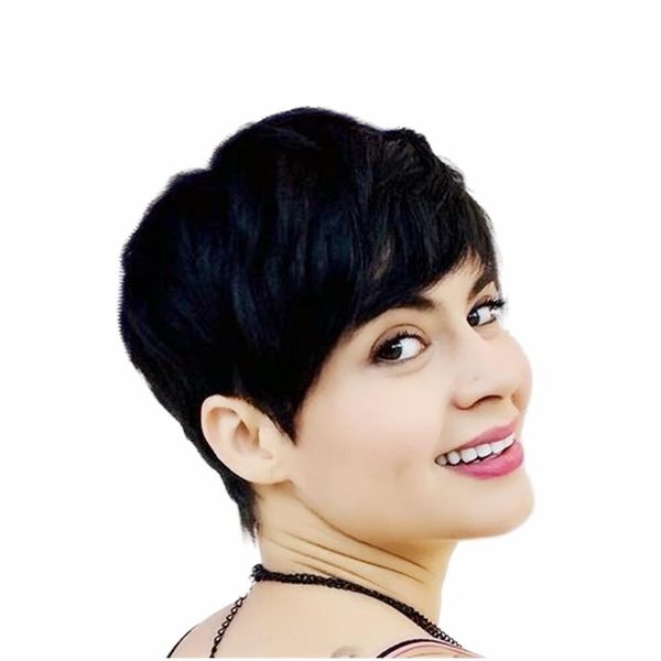 pixie cut short straight human hair wigs for afro african black women machine made wig, Black;brown
pixie cut short straight human hair wigs for afro african black women machine made wig, Black;brown