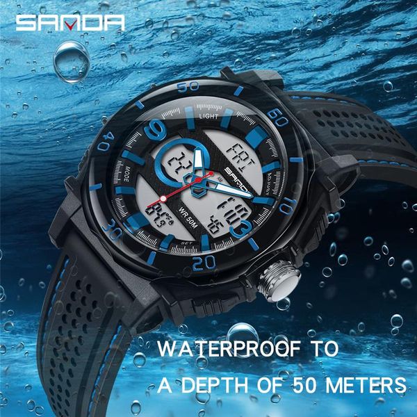 wristwatches sanda brand men's analog digital sports watch temperature display 50m waterproof led electronic quartz swimming military, Slivery;brown
wristwatches sanda brand men's analog digital sports watch temperature display 50m waterproof led electronic quartz swimming military, Slivery;brown