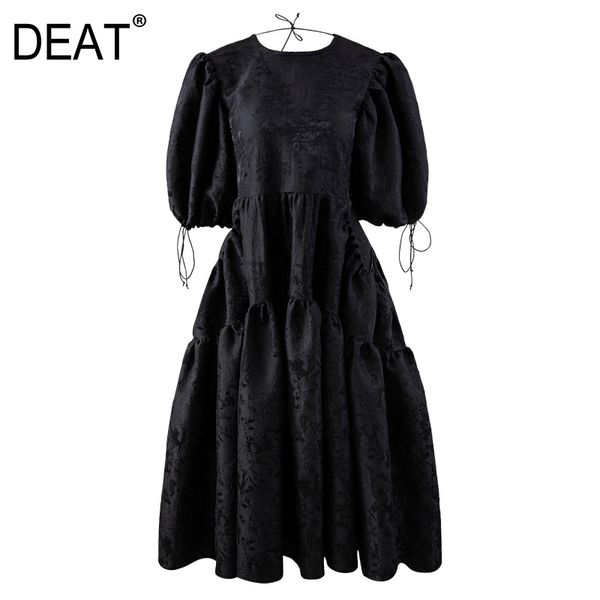 women black embroidery ruffles dress round neck three quarter slim fit high waist elegant retro summer 7d001229 210421, Black;gray
women black embroidery ruffles dress round neck three quarter slim fit high waist elegant retro summer 7d001229 210421, Black;gray
