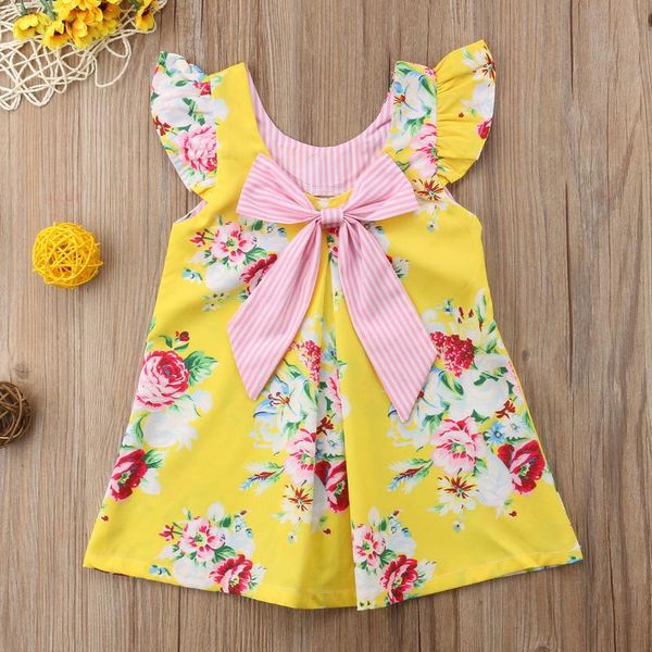 girl's dresses dress, flying sleeve flower print stripe bowknot summer dress for birthday party vacation, Red;yellow
girl's dresses dress, flying sleeve flower print stripe bowknot summer dress for birthday party vacation, Red;yellow