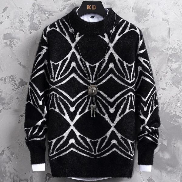 men's sweaters 2021 winter fashion mink cashmere sweater men thick warm christmas jumper half turtleneck male pullover, White;black
men's sweaters 2021 winter fashion mink cashmere sweater men thick warm christmas jumper half turtleneck male pullover, White;black