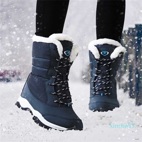 women boots waterproof winter shoes snow platform keep warm ankle with thick fur heels, Black
women boots waterproof winter shoes snow platform keep warm ankle with thick fur heels, Black