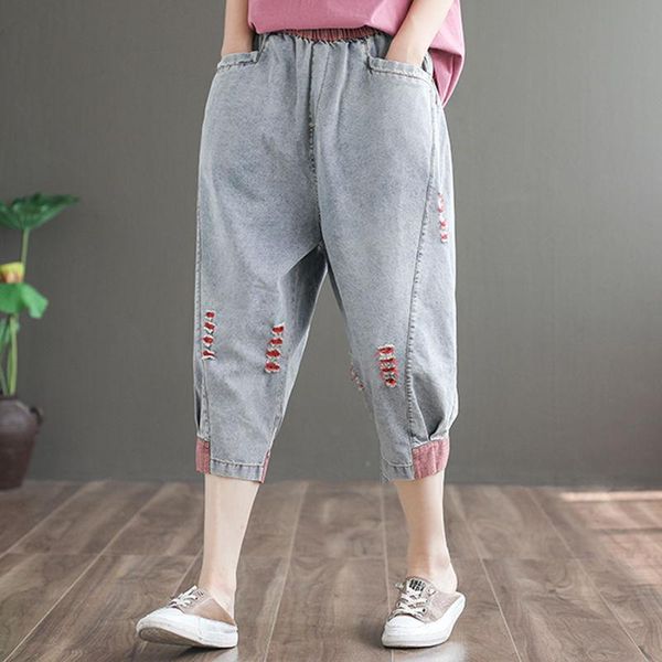 women's jeans high waist woman summer thin denim pants plus size 4xl capris for women vintage loose ripped harem female, Blue
women's jeans high waist woman summer thin denim pants plus size 4xl capris for women vintage loose ripped harem female, Blue