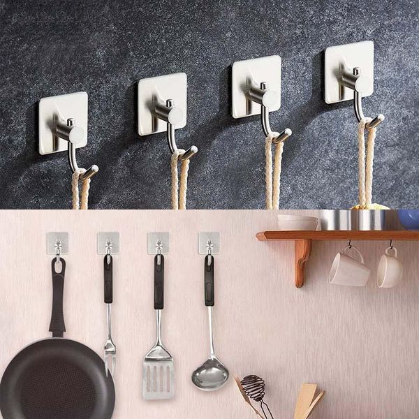 hooks & rails self adhesive stainless steel home kitchen wall door hook key holder rack towel hanger bathroom rustproof
hooks & rails self adhesive stainless steel home kitchen wall door hook key holder rack towel hanger bathroom rustproof
