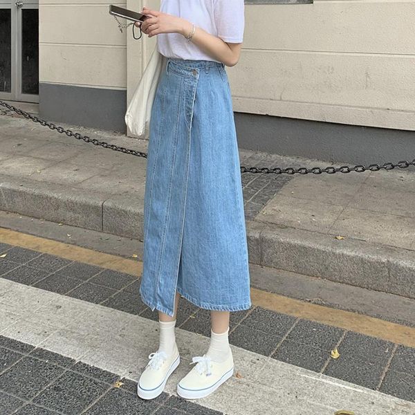 high waist solid denim skirt woman college style loose slit irregular women summer slim women's a-line 2021 skirts, Black
high waist solid denim skirt woman college style loose slit irregular women summer slim women's a-line 2021 skirts, Black