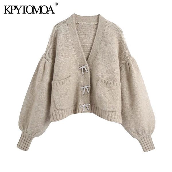 women fashion with rhinestone buttons knitted cardigan sweater vintage long sleeve loose female outerwear chic 210416, White;black
women fashion with rhinestone buttons knitted cardigan sweater vintage long sleeve loose female outerwear chic 210416, White;black