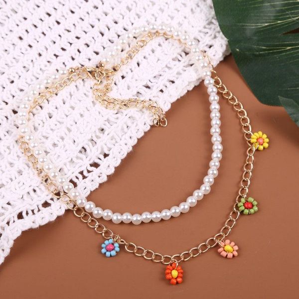 chains 2pcs bohemian multicolor beaded necklaces for women boho gold color metal chain handmade beads flower necklace jewelry, Silver
chains 2pcs bohemian multicolor beaded necklaces for women boho gold color metal chain handmade beads flower necklace jewelry, Silver
