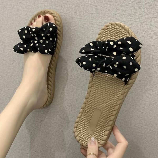 summer sweet women slippers polka dot cotton fabric upper double bow-tied outdoor cute faux slides lovely ladies shoes 2021, Black
summer sweet women slippers polka dot cotton fabric upper double bow-tied outdoor cute faux slides lovely ladies shoes 2021, Black