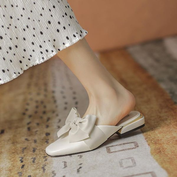 slippers women summer shoes pantofle square heel slides beige heeled sandals low female mule butterfly-knot rivet fashion cover, Black
slippers women summer shoes pantofle square heel slides beige heeled sandals low female mule butterfly-knot rivet fashion cover, Black