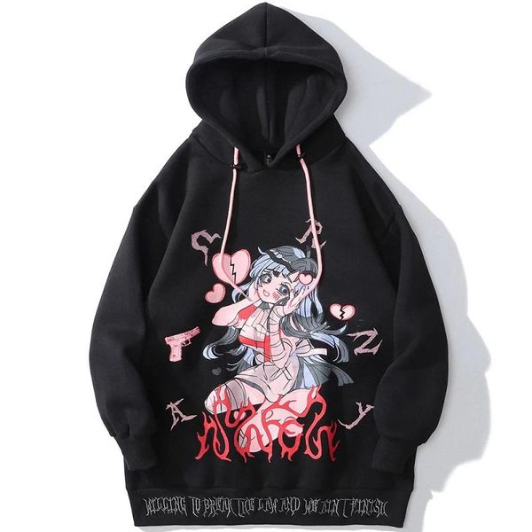 women's hoodies & sweatshirts anime manga girl gothic letter print women casual loose sweatshirt streetwear japanese harajuku oversized, Black
women's hoodies & sweatshirts anime manga girl gothic letter print women casual loose sweatshirt streetwear japanese harajuku oversized, Black