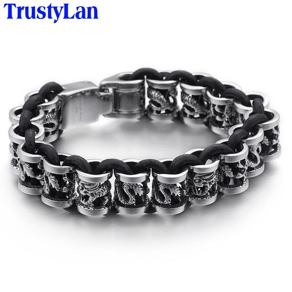 tennis trustylan vintage stainless steel men bracelet punk rocker dragon men's bracelets for friendship wrap around bracelete 2021, Golden;silver
tennis trustylan vintage stainless steel men bracelet punk rocker dragon men's bracelets for friendship wrap around bracelete 2021, Golden;silver