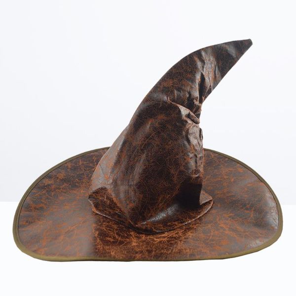 party hats leather witch wizard fashion headgear props cosplay costume accessories for children (brown)
party hats leather witch wizard fashion headgear props cosplay costume accessories for children (brown)
