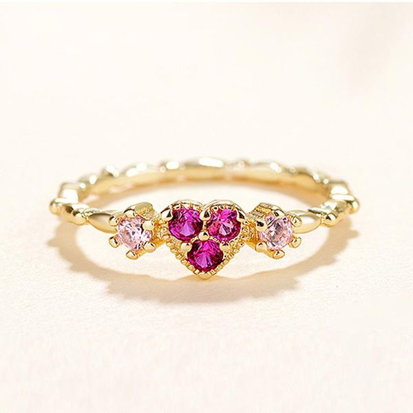 cluster rings elegant red corundum heart-shaped ring crown zircon gold cute lovely lady small fresh jewelry fashion gift, Golden;silver
cluster rings elegant red corundum heart-shaped ring crown zircon gold cute lovely lady small fresh jewelry fashion gift, Golden;silver