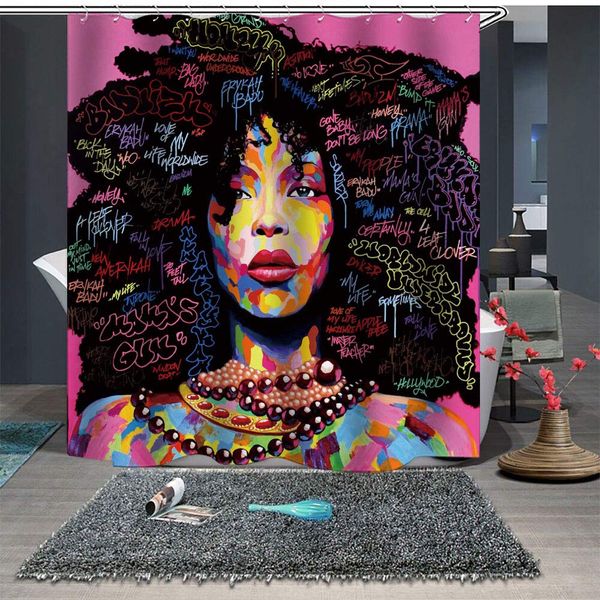 african waterproof shower curtains bathroom decorations afrocentric graffiti aart 59''71''
african waterproof shower curtains bathroom decorations afrocentric graffiti aart 59''71''