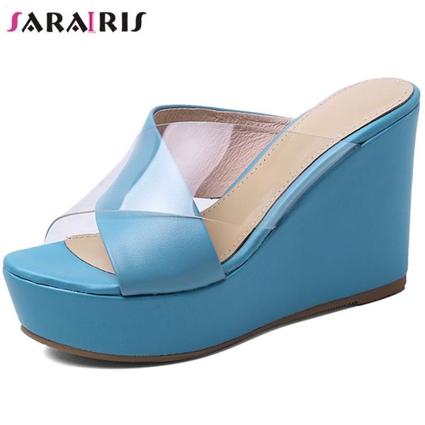 slippers sarairis fashion genuine leather female platform outdoor candy color women brand pvc wedges shoes woman, Black
slippers sarairis fashion genuine leather female platform outdoor candy color women brand pvc wedges shoes woman, Black