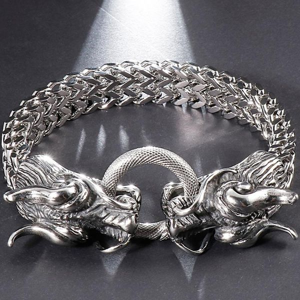 hiphop dragon head bracelet men 9 inches 316l stainless steel franco link curb chain biker jewelry bangle wholesale drop link,, Black
hiphop dragon head bracelet men 9 inches 316l stainless steel franco link curb chain biker jewelry bangle wholesale drop link,, Black