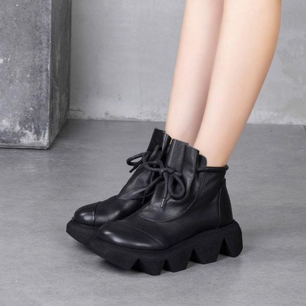 boots genuine leather vintage women platform vogue tube short shoes woman autumn patchwork chunky botas mujer, Black
boots genuine leather vintage women platform vogue tube short shoes woman autumn patchwork chunky botas mujer, Black