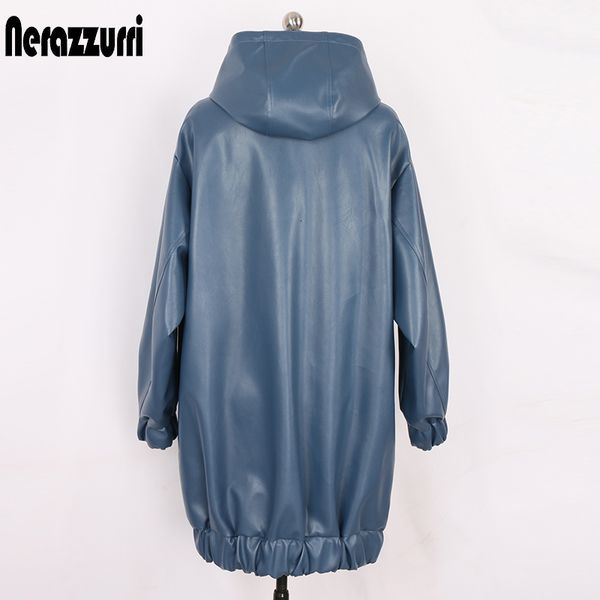 nerazzurri oversized black leather jacket with hood long sleeve zipper loose plus size waterproof raincoat women 7xl 201119
nerazzurri oversized black leather jacket with hood long sleeve zipper loose plus size waterproof raincoat women 7xl 201119