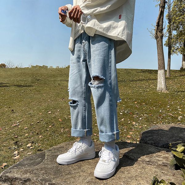 Summer Ripped Jeans Mens Fashion Washed Retro Casual Straight Jeans Men Streetwear Wild Loose Hip Hop Hole Denim Pants -2XL, Medium blue
Summer Ripped Jeans Mens Fashion Washed Retro Casual Straight Jeans Men Streetwear Wild Loose Hip Hop Hole Denim Pants -2XL, Medium blue