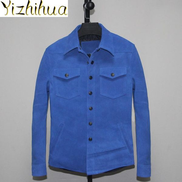 men's leather & faux azazel 2021 clothing genuine jacket men blue cow suede korean jackets thick coat chaqueta cuero hombre lxr693, Black
men's leather & faux azazel 2021 clothing genuine jacket men blue cow suede korean jackets thick coat chaqueta cuero hombre lxr693, Black