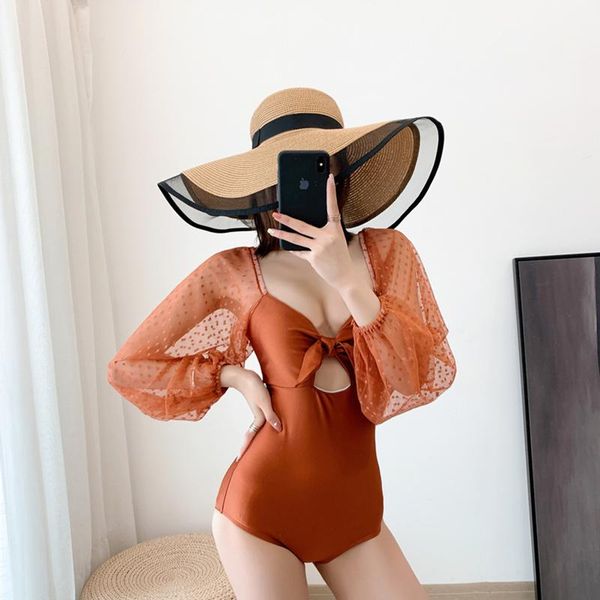 one-piece suits solid mesh long sleeves monokini women wrap chest bowknot bathingsuit push up bandage high cut one piece swimwear
one-piece suits solid mesh long sleeves monokini women wrap chest bowknot bathingsuit push up bandage high cut one piece swimwear