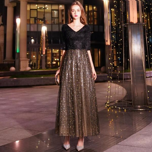 party dresses black a-line long evening v-neck half sleeves ankle length lace dress formal prom lyfy48, White;black
party dresses black a-line long evening v-neck half sleeves ankle length lace dress formal prom lyfy48, White;black